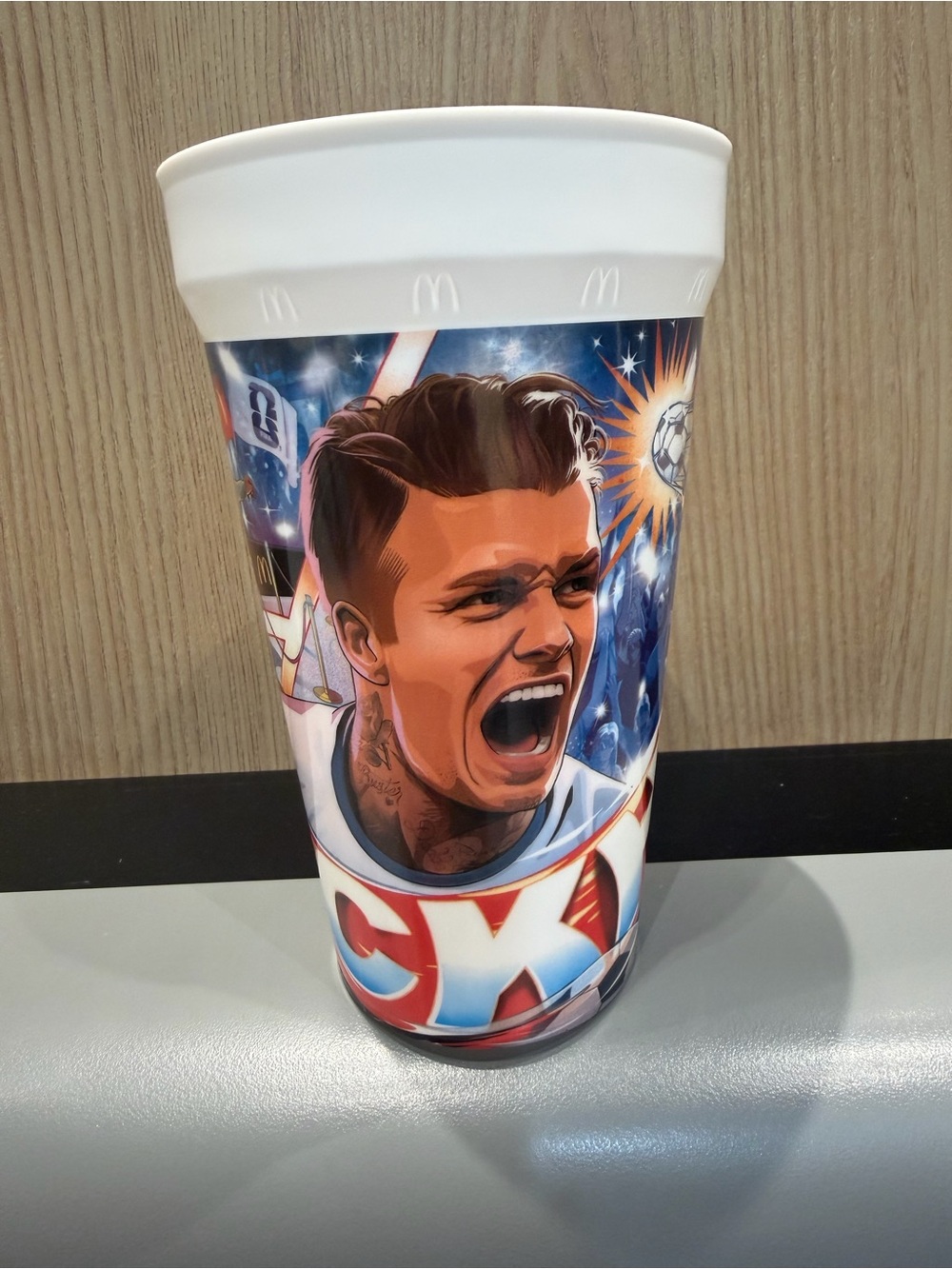 McDonalds David Beckham 2026 FIFA World Cup Plastic Souvenir Cup Collectible